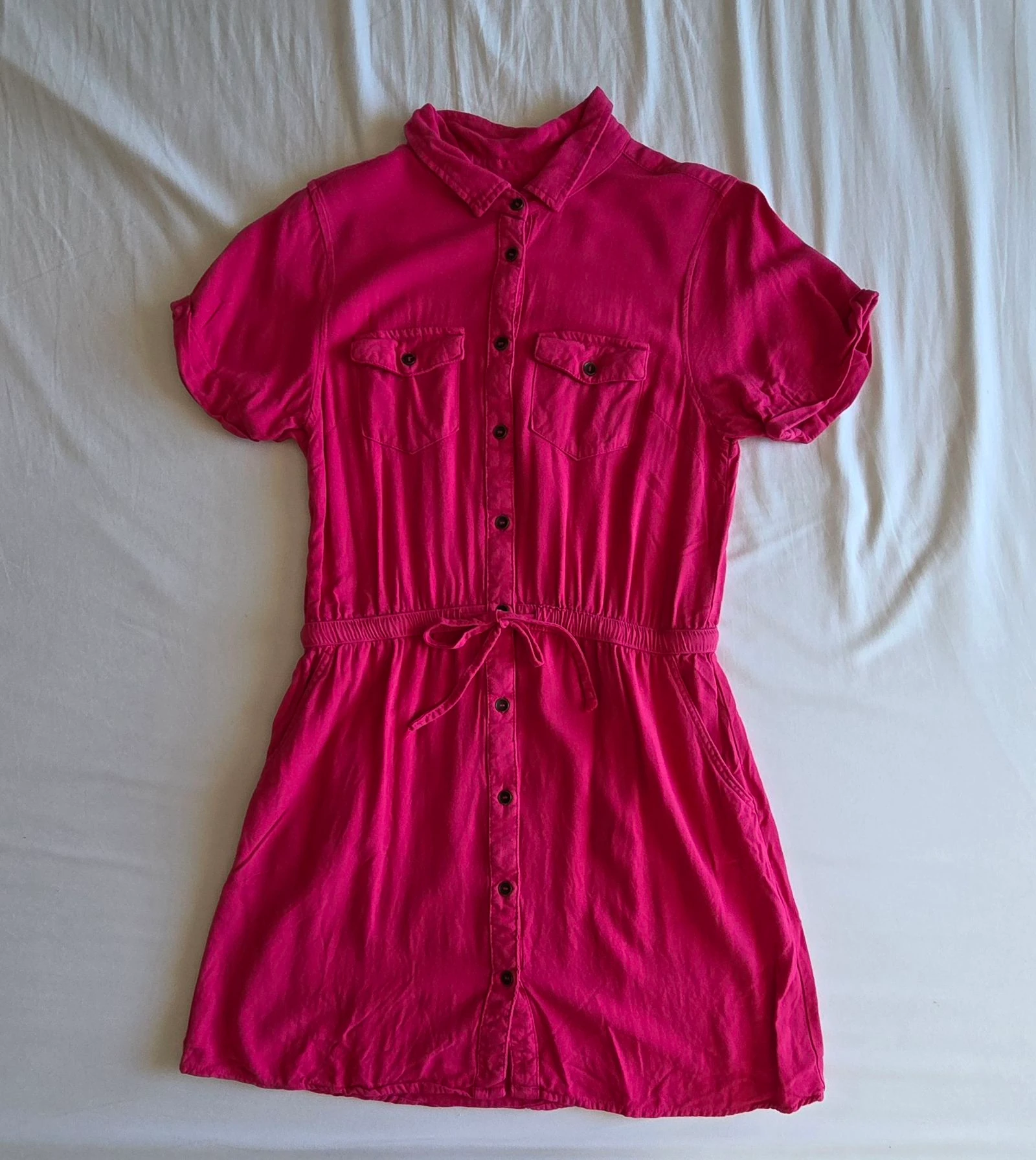 Robe chemise magenta M 38 Deeluxe robe curta rosa fúsia fluida – photo 2